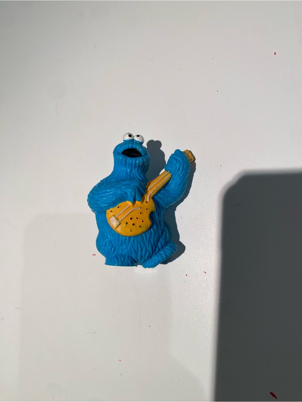 3 for $10- Blue Cookie Monster Toy with Guitar Figurine Vintage 1982